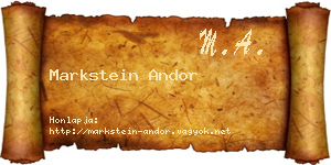 Markstein Andor névjegykártya
